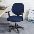 thumbnail image 2 of LAICAIW Navy Office Chair Cover Water Resistant Stretch Jacquard Elastic Covers 2 Piece for Desk Computer Chair Slipcover Stretchable, 2 of 7