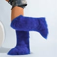 thumbnail image 4 of Women's Winter Warm Fluffy Faux Fur Knee High Snow Boots -Fashionable & Cozy Non-Slip Sole Long Boots, 4 of 5