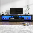 thumbnail image 2 of ChVans LED TV Stand for 80/90/100 inch TV, High Glossy Modern Entertainment Center with Drawer and LED Lights, 2 of 9