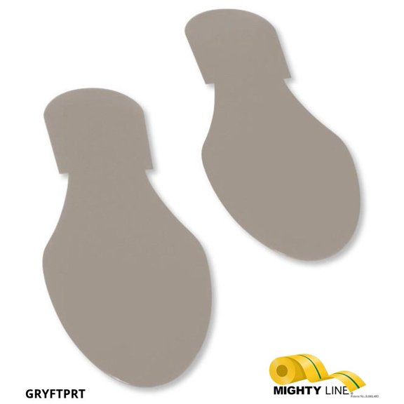 Mighty Line Solid Colored GRAY Footprint - Pack of 50