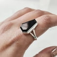 thumbnail image 4 of Coffin Shape Black Onyx Ring, Natural Black Onyx Ring, December Birthstone, Womens Ring, Coffin Ring, 925 Sterling Silver, Christmas, Handmade, Statement Jewelry, Coffin Shape Gemstone Ring, 4 of 7