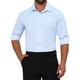 thumbnail image 1 of Camisas de vestir de rayas edición INSPIRE CHIC para hombres, de manga larga, con botones, en blanco y azul, 1 of 5