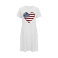 thumbnail image 5 of Bovxnpu Independence Day Womens Nightgowns Sleepshirts Nightshirts Pajama Dress Midi Dress Plus Size Print Crew Neck Sleepwear, 5 of 7