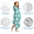 thumbnail image 7 of Turquoise Daisy Flower Yellow Centers Pattern Hooded Bath Towel，60"x35" for Ages 3 To 12 Kids, Quick Dry Lightweight Soft Microfiber Hood Beach Towel Cover Up for Kids, 7 of 7
