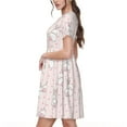 thumbnail image 2 of Naloa Rabbit Print Womens Summer A-Line Dress with Pockets,Short Sleeve Dresses,Flowy Beach Swing Dress for Vacation Travel, 2 of 6