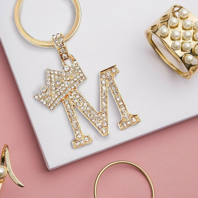 Alphabet Keyring A-Z Initial Letter Key Ring-Shiny Key-Chain-26 Letters T6T3