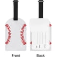 thumbnail image 5 of Luggage Tags for Travel Women Men Kids Red Baseball Softball Ball Laces Set of 2 Luggage Baggage Tag Suitcases Labels Leather Decoration, 5 of 6