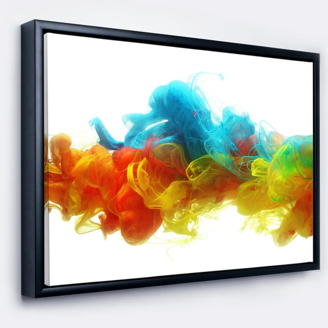 Designart - Encre Colorée dans l'Eau - Uvre d'Art sur Toile Encadrée Abstraite