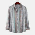 thumbnail image 2 of Chemise à Manches Longues pour Homme Mode Homme Automne Hiver Poche Latérale Simple Col Montant Chemise à Manches Longues Rayée Haut, 2 of 9