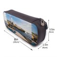 thumbnail image 3 of Lsque Lighthouse Printed Big Capacity PU Leather Pencil Case Large Pencil Pouch Stationery Pen Bag Pencil Holder for Teen, 3 of 6