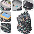 thumbnail image 4 of Black Cartoon Dinosaurs Leaves Pattern Cute School Backpack Bag with Padded Back and Adjustable Shoulder Straps 16.9 X 12.6 X 5.9 Inches, 4 of 5