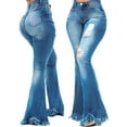 thumbnail image 2 of Sngxgn Womens High Waisted Jeans Strech Straight Leg Pants(Blue,XXXL), 2 of 5