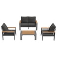 thumbnail image 2 of LazySunsets Aluminum Outdoor Patio Furniture Set, 4 Seats Outdoor Sectional with Coffee Table (Loveseat and Single Seat 2 Pcs), 2 of 9