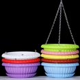 thumbnail image 2 of Hanging Flower Pots with Drip Rack and Chain Plastic Hanging, 2 of 3