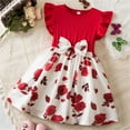 thumbnail image 2 of YunPes Toddle Girls Dress Baby Girl Ruffle Sleeve Floral Dresses Butterfly Pattern Dresses Holiday Photography Casual Dress, 2 of 4