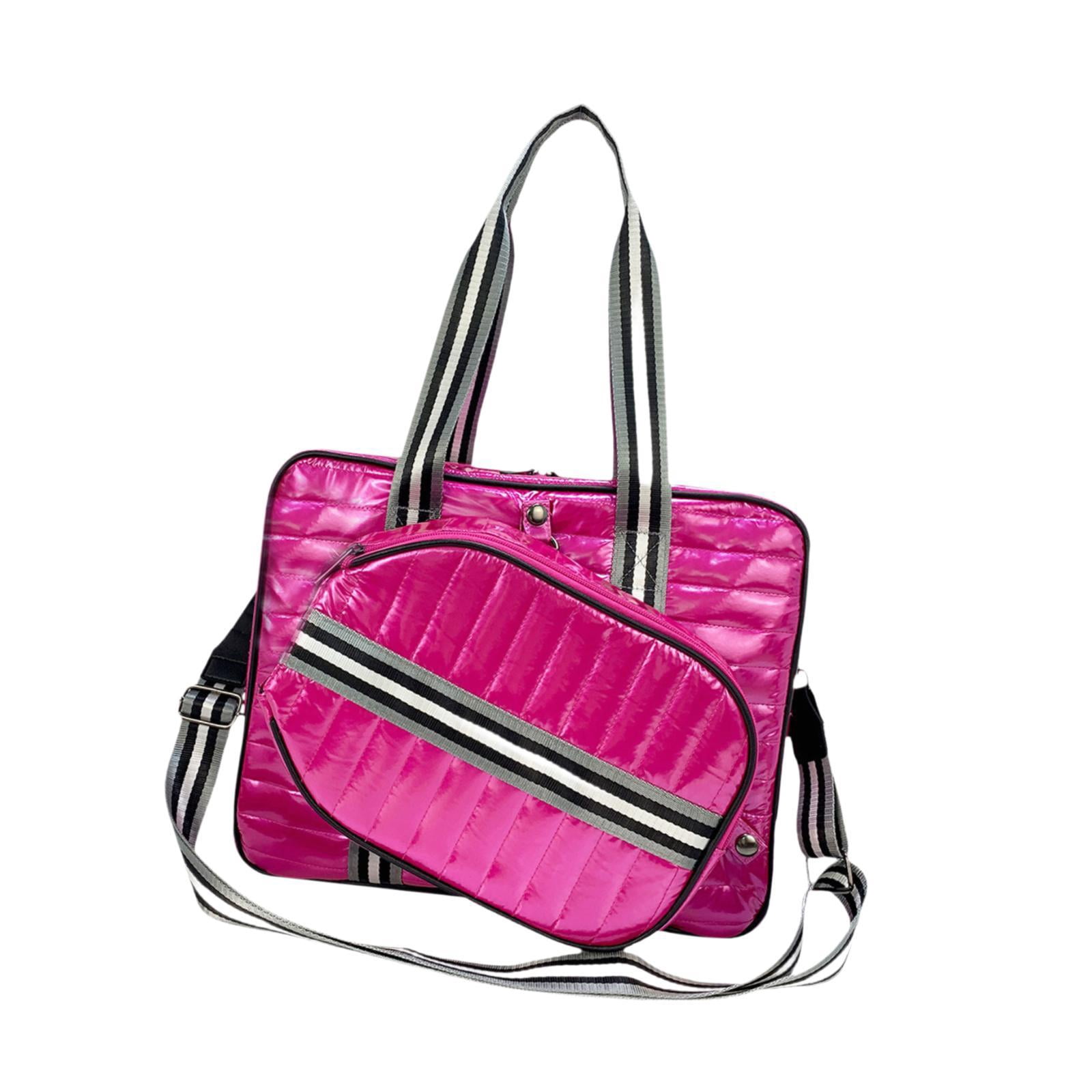 Baoblaze Tennis Bag Detachable Racket Holder Multipurpose Portable Tennis Racquet Bag Rose Red