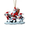 thumbnail image 2 of SMKE Vintage Handcrafted Christmas Ornaments,Creative Decorative,Animal Collection For Tree Decor,Wood Hanging Pendant,Xmas Gift,Modern Wall Decor For Home,Car,Living Room,Bedroom 2.75" Cow, 2 of 7