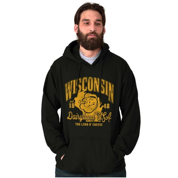 Popeye Land of Cheese Wisconsin WI Hoodie Sweatshirt Women Men Brisco Brands S