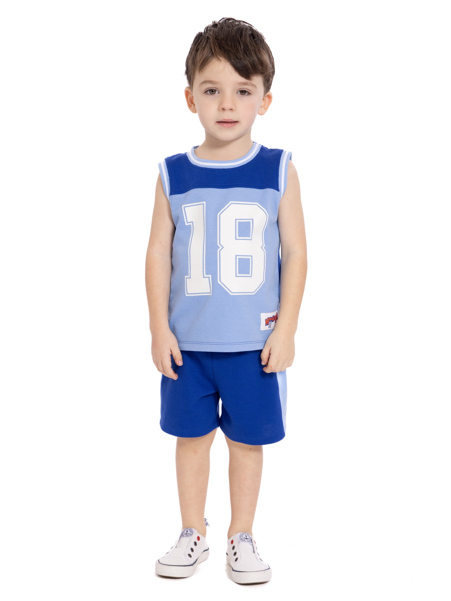 Wonder Nation Toddler Boys Sleeveless Basketball Jersey and Shorts Set, 2-Piece, Sizes 12M-5T