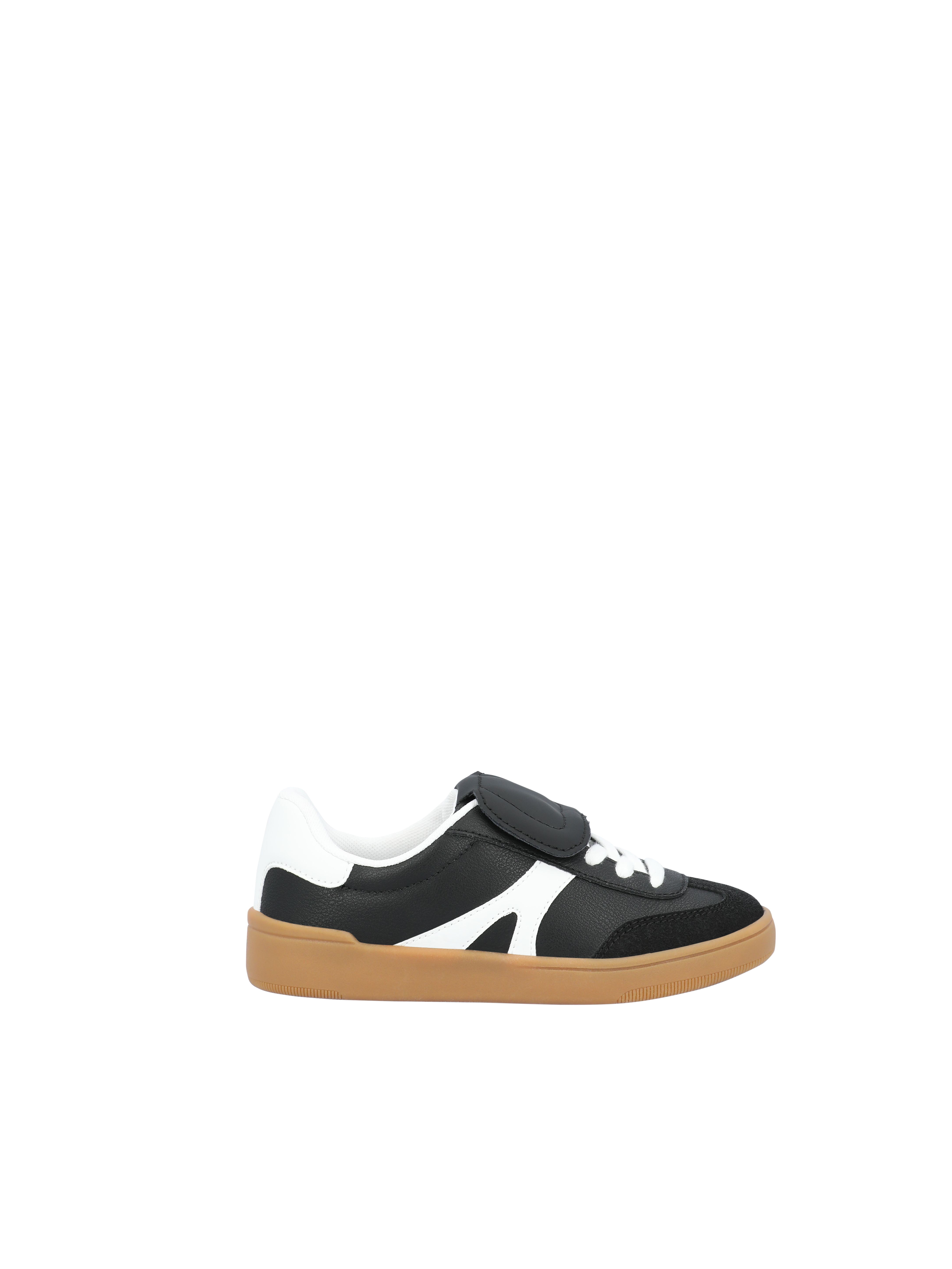 Wonder Nation Boys Faux Leather Sporty Sneakers with Fold Down Tongue