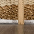 thumbnail image 3 of BoutiqueRugs Bronka Contemporary Geometric Area Rug - Modern Broken Striped Carpet for Living Room, Bedroom - Cream, Vizon, Gray, Charcoal - 7'10" x 10' (8x10), 3 of 9