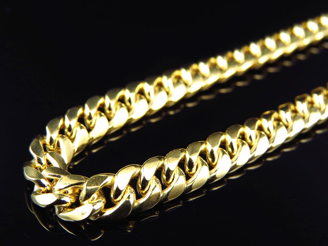 Hollow 10K Yellow Gold Miami Cuban Link 