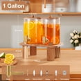 thumbnail image 3 of 2 PCS 1 Gallon Drink dispenser, Glass Beverage Dispenser With Wood Stand, Large Water Drink Dispensers for Parties With Stainless Steel Spigot, Ideal for Lemonade,Juice, Tea, and Party Drinks, 3 of 7
