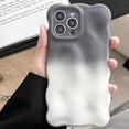 thumbnail image 2 of Compatible with iPhone 15 Pro Max Cute Case Wave Curly Frame Design Wavy Gradient Color Soft TPU Fashion Protection Shockproof Cover for Women Girls Gray, 2 of 10