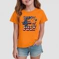 thumbnail image 2 of kpoplk Girls Patriotic Kids Tops Independence Day Tshirts American Flag Graphic Tee Short Sleeve Shirt(Orange,5-6 Y), 2 of 4