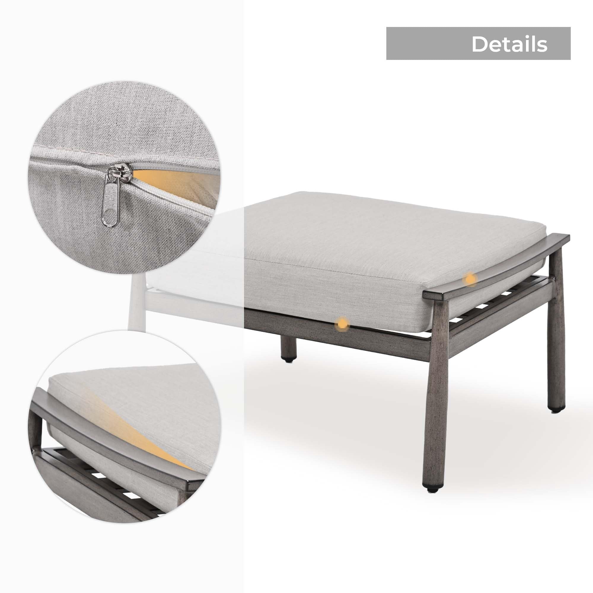 Outdoor Sectional Sofa Patio Conversation Set Wicker Loveseat with Coffee Table All Weather Rattan Furniture for Backyard Porch Balcony Deck, Gray