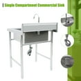 thumbnail image 1 of Free Standing Commercial Kitchen Sink Stainless Steel Catering Washing Bowl, 1 of 12