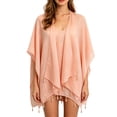 thumbnail image 2 of Hilenly Fringe Kimono Beach Cover Ups for Women Long Cardigan Cover Up with Tassel Swimsuit Coverup, 2 of 8