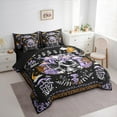 thumbnail image 3 of Homewish Teens Adults Gothic Skull Bedding Comforter Set 7pcs,Botanical Mushroom Queen Bedding Sets Super Cozy,Bohemian Exotic Style Queen Sheet Sets,Ultra Soft Home Decor,Reversible, 3 of 8
