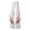 thumbnail image 4 of CONZONE Men's Baggy Sweatpants Gothic Wide Leg Pants for Men Trendy Elastic Waist Graphic Y2K Soft Streetwear Joggers With Pocket, 4 of 5