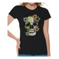 thumbnail image 1 of Awkward Styles Skull T-Shirt Floral Shirts for Women, 1 of 4