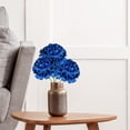 thumbnail image 4 of 1 Pc 4th of July Artificial Hydrangea Flowers, Red White Blue Decorations, Memorial Day Patriotic Flowers for Anniversary Vase, Porch, Patio, Yard, Table, 4th of July Decorations, Blue, 4 of 6