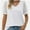 White, variant on Womens Casual V Neck T Shirts Swiss Dotted Puffy Sheer Short Sleeve Blouses