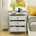 thumbnail image 6 of Ktaxon Solid Wood Nightstand with 3 Drawer Traditional Cottage Bedside Table, Wash White, 6 of 11