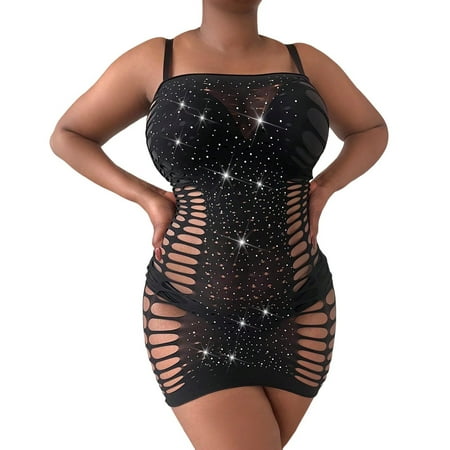 Midwennn Sexy Chemise Sleepwear Lingerie Nighties Fishnet Dress Skirts for Women One Size Women s Lingerie Shapewear Bodysuits with Robe