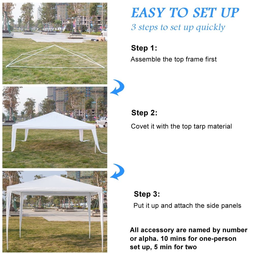 Tcbosik Canopy Tent Outdoor Portable Shelter Waterproof Canopy Waterproof Tent White -3 x 3m