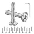 thumbnail image 1 of Tornillos de cabeza plana de 20 piezas, 3/16-24x1" acero inoxidable, kit de sujetadores con llave hexagonal, 1 of 7