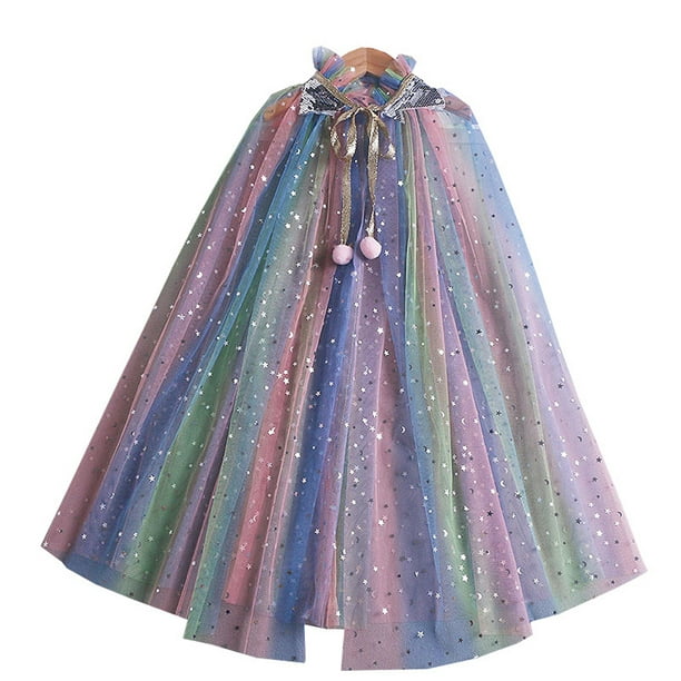 9 PCS Princesse Cape Tutu Jupes en Paillettes Tulle Déguisement Ens