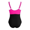 thumbnail image 5 of Leey-World Tummy Control Swimsuits One Piece V Neck Slimming Bathing Suit for Women Cutout Ruched Shapewear Swimwear One Piece Womens Swimsuit(Hot Pink,S), 5 of 7
