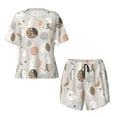 thumbnail image 4 of Kdxio Rabbit In Space Print Pajamas Sets for Women Short-Sleeved Pjs with Lounge Shorts Two Piece Sleepwear S-4XL, 4 of 9