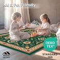 thumbnail image 4 of ODIKA 8'x10' Machine Washable Non-Slip Area Rug, Elegant Floral Medallion with Delicate Leafy Accents High Traffic Rug with Pad, Green, 384192, 4 of 8