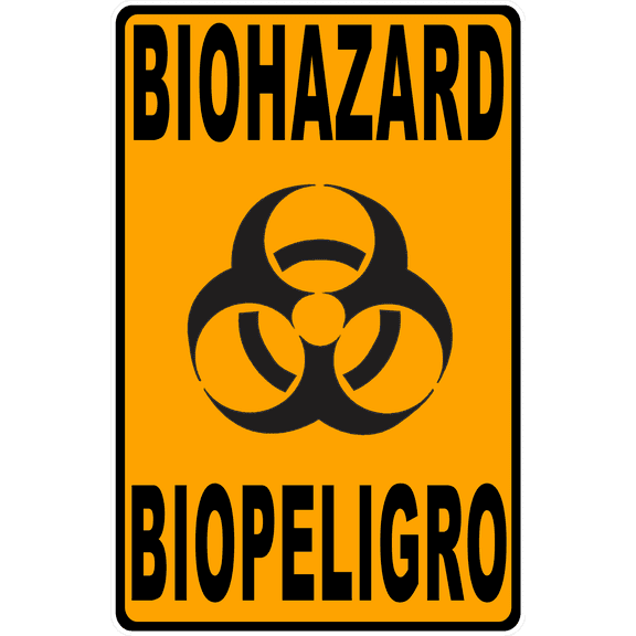 Bilingual Biohazard Sign. Biopeligro