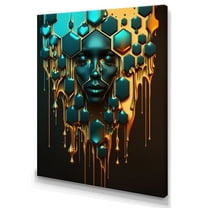 Designart Hexagon Art With Woman Face II Canvas Wall Art