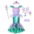 thumbnail image 3 of Vestido de disfraz de La Sirenita de Disney para niños, disfraz de Ariel para fiesta de carnaval, ropa para niños, vestido de cumpleaños de verano, 3 of 5