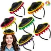 JOYIN 6 Pcs Cinco De Mayo Sombrero Party Hats Fabric & Straw Mini Headbands for Fiesta Party Supplies Mexican Theme Decorations Luau Event Photo Props, Party Favors