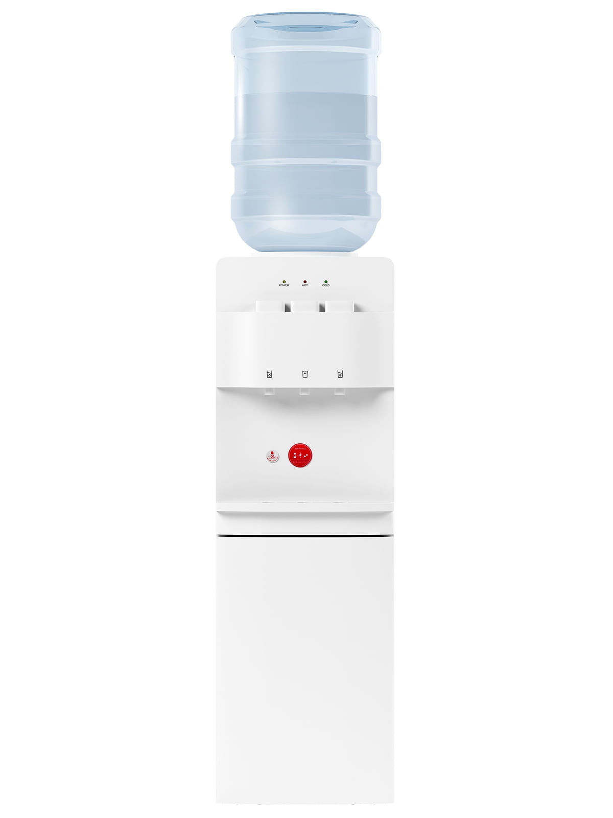 DISHUP Top Load Water Dispenser,Water Machine with Hot/Cold/Room Temperature, 3 or 5 Gallon,White
